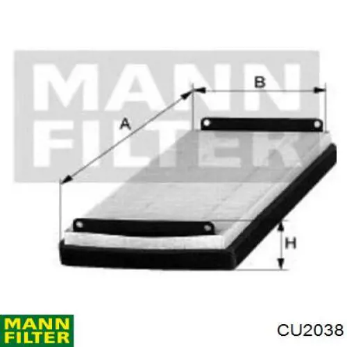Купити CU2038 Mann-Filter Фільтр салону вугільний