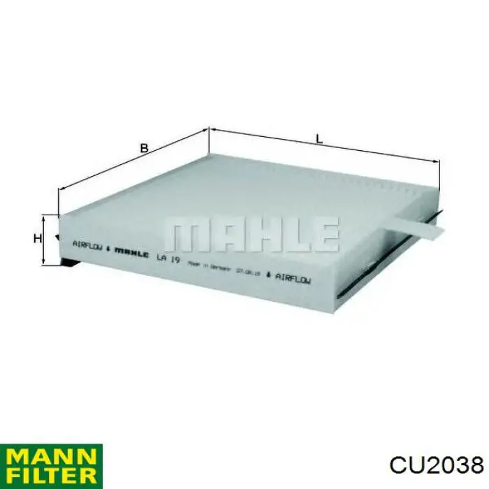 CU2038 Mann-Filter Внутрішньосалонний фільтр