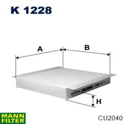 Фільтр салону CU2040 Mann-Filter