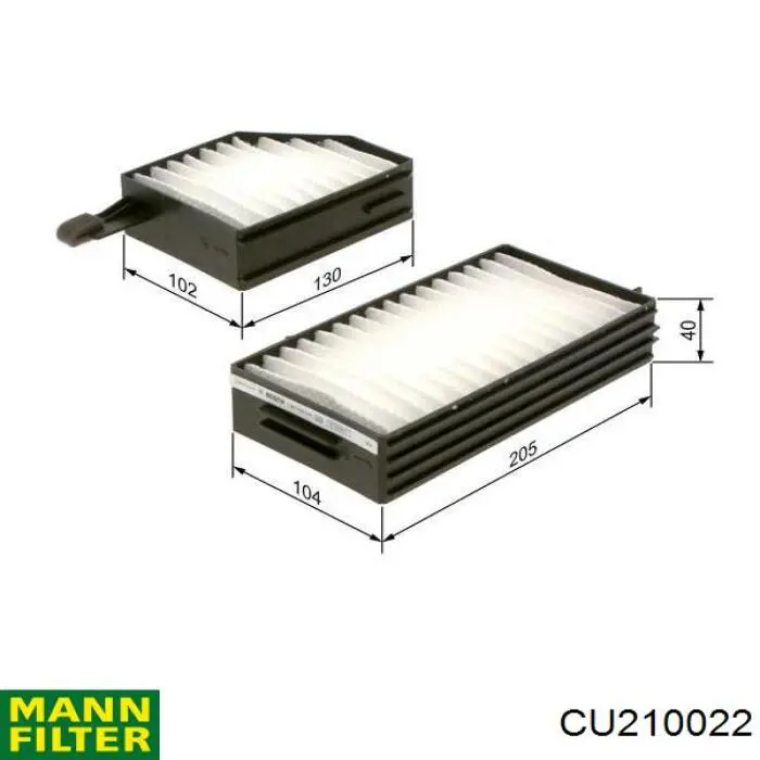 Купити CU210022 Mann-Filter Фільтр салону вугільний