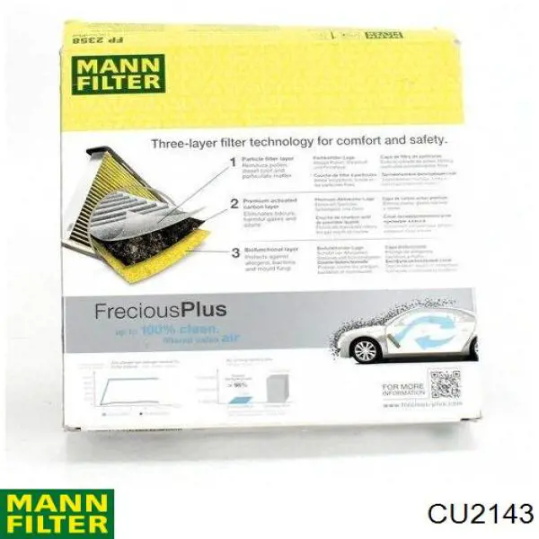 CU2143 Mann-Filter Внутрішньосалонний фільтр