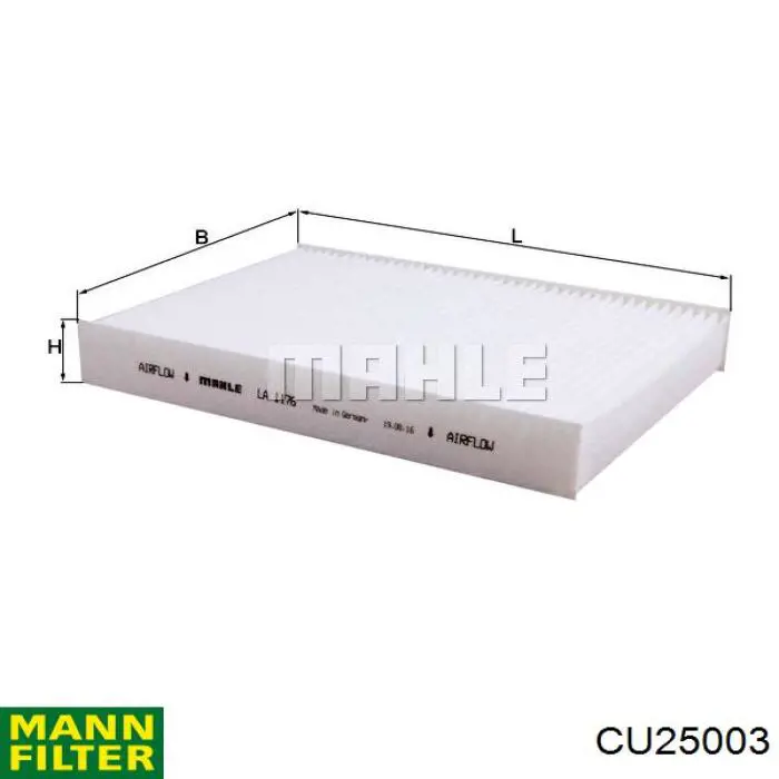 Фільтр повітряний обігрівача Mann-Filter CU25003 ціна, від 6.51 USD