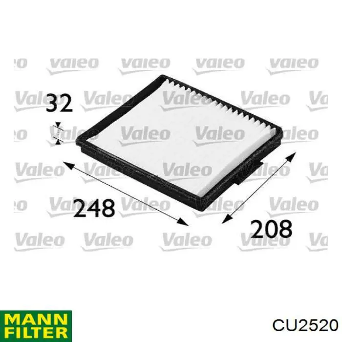 Фільтр салону CU2520 Mann-Filter