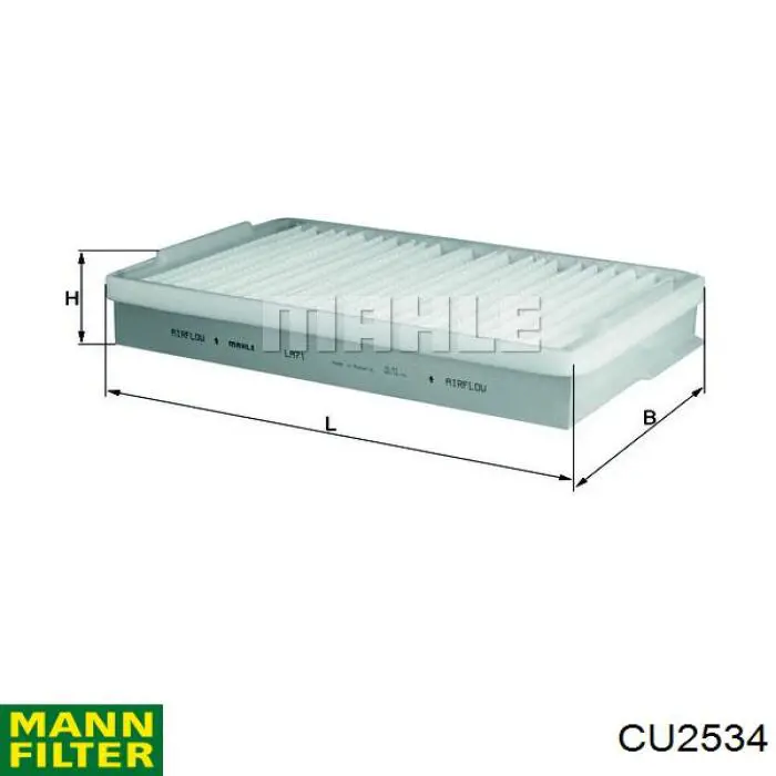 CU2534 Mann-Filter Внутрішньосалонний фільтр