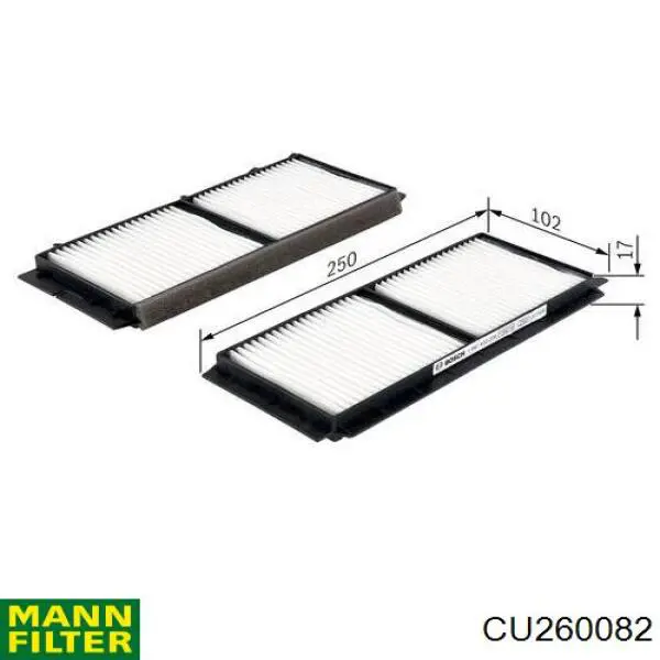 Повітряний фільтр салону Mann-Filter CU260082