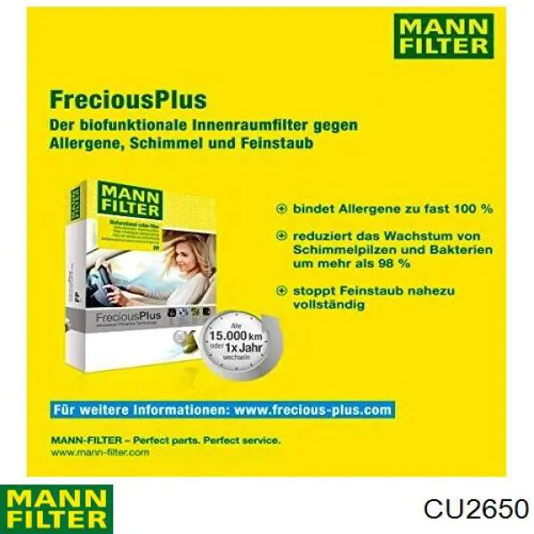 Купити CU2650 Mann-Filter Фільтр салону вугільний