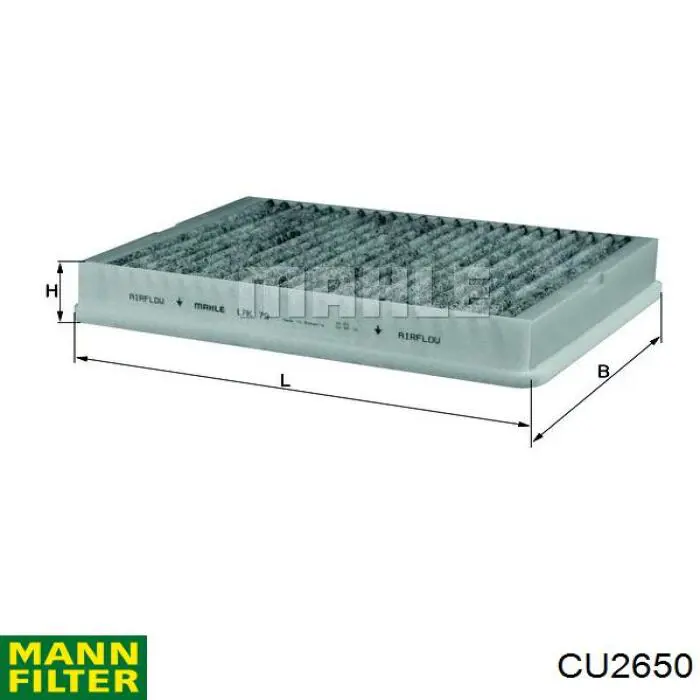 Повітряний фільтр салону Mann-Filter CU2650