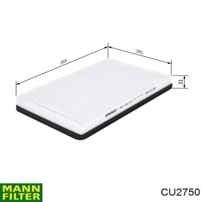 Купити CU2750 Mann-Filter Фільтр салону вугільний