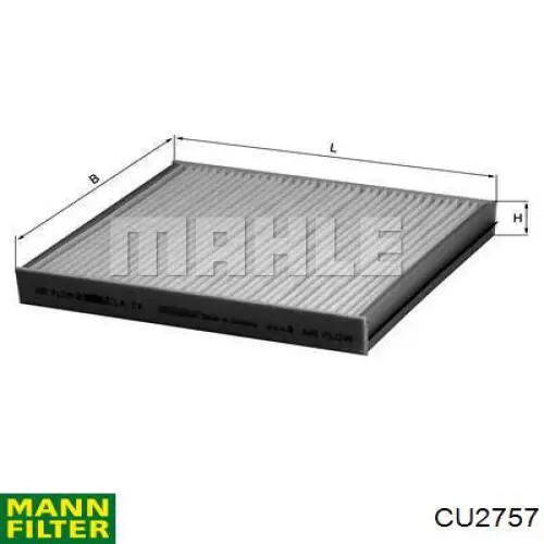 Повітряний фільтр салону Mann-Filter CU2757