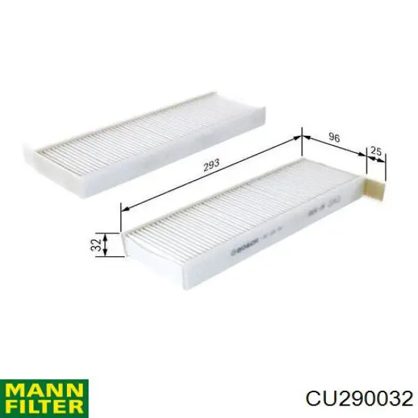 Фільтр повітряний обігрівача Mann-Filter CU290032 ціна, від 13.51 USD