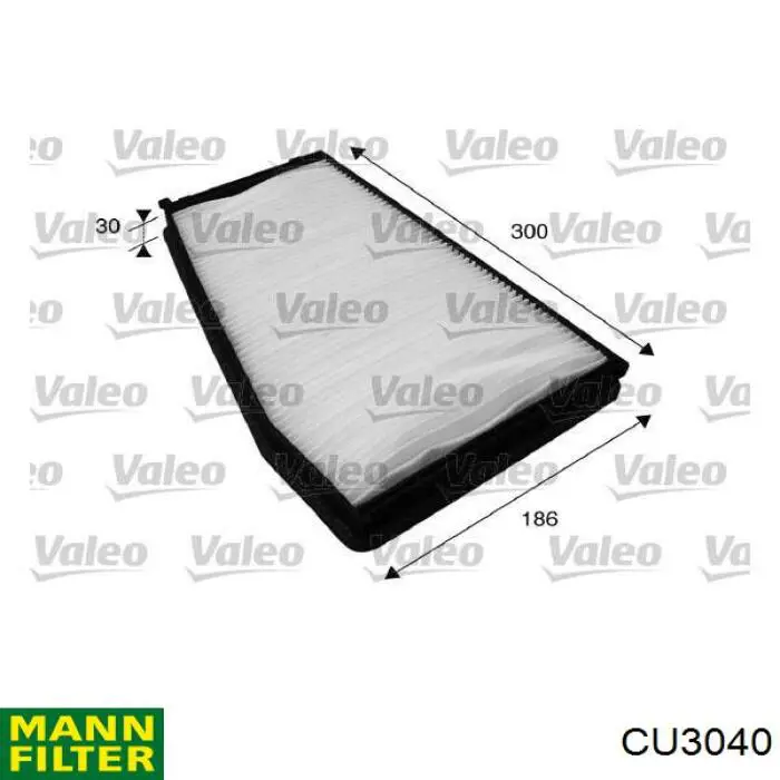 CU3040 Mann-Filter Внутрішньосалонний фільтр