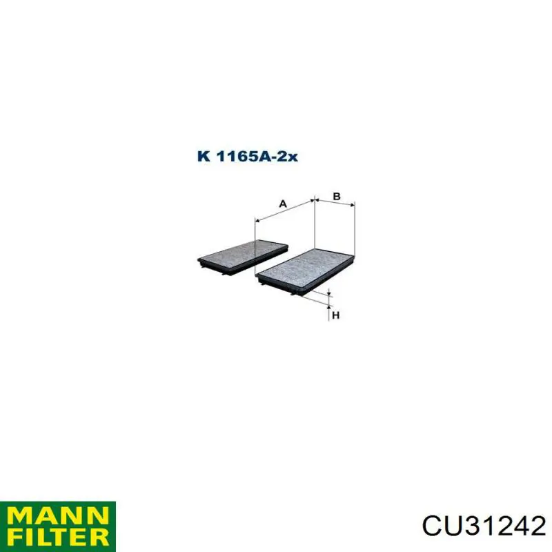 Повітряний фільтр салону Mann-Filter CU31242