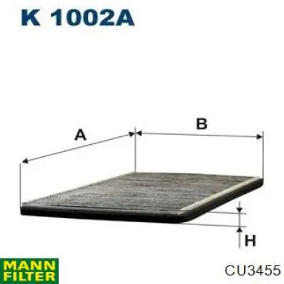 Купити CU3455 Mann-Filter Фільтр салону вугільний