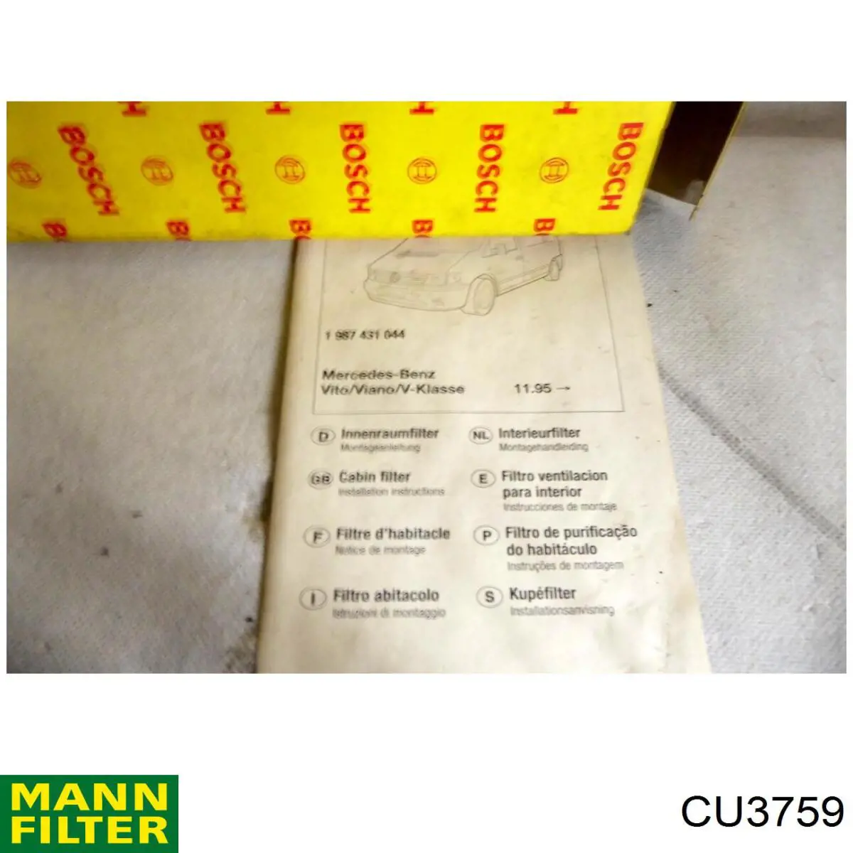 Повітряний фільтр салону Mann-Filter CU3759