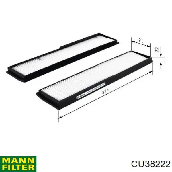 Купити CU38222 Mann-Filter Фільтр салону вугільний