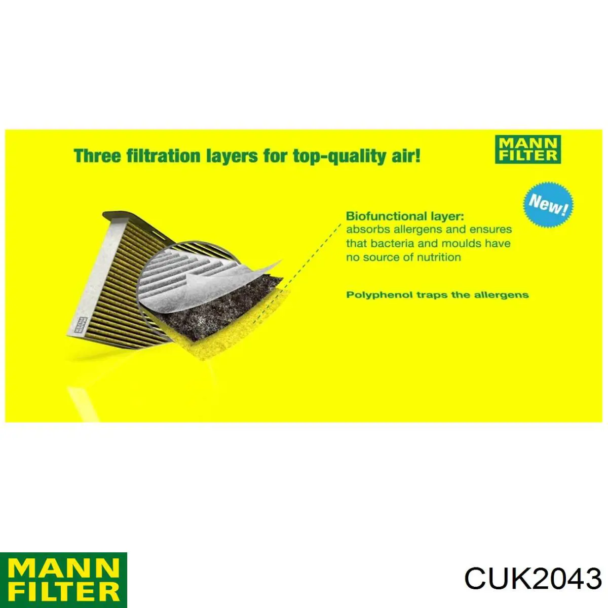 Фільтр повітряний обігрівача Mann-Filter CUK2043 ціна, від 9.25 USD