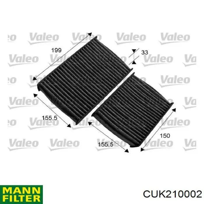 Купити CUK210002 Mann-Filter Фільтр салону вугільний