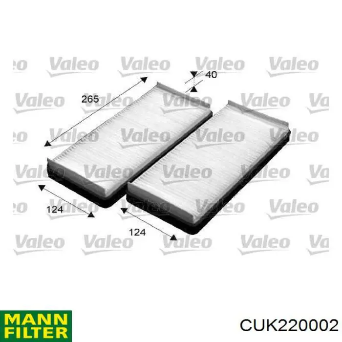 Фільтр повітряний обігрівача Mann-Filter CUK220002 ціна, від 29.61 USD