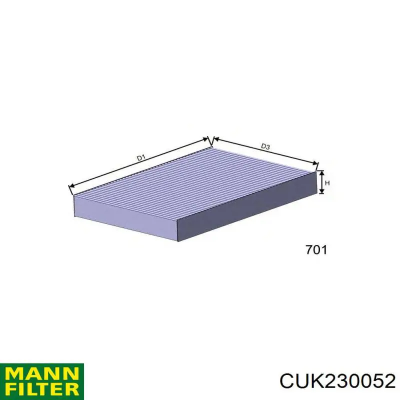 Купити CUK230052 Mann-Filter Фільтр салону вугільний