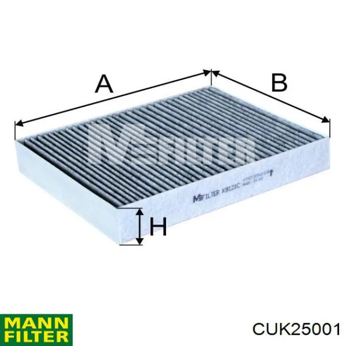 Купити CUK25001 Mann-Filter Фільтр салону вугільний