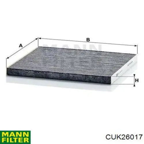 Купити CUK26017 Mann-Filter Фільтр салону вугільний