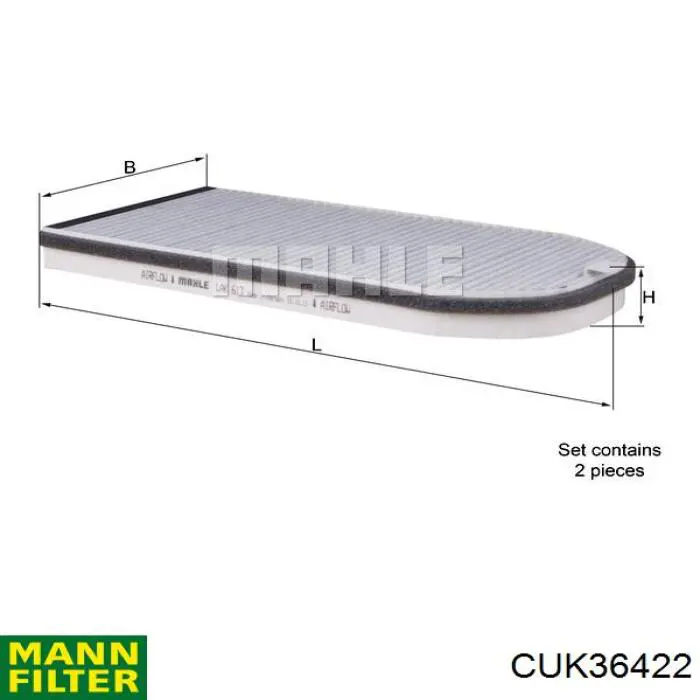 Купити CUK36422 Mann-Filter Фільтр салону вугільний
