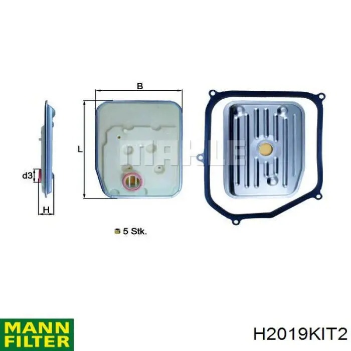 Фільтр коробки автомат Mann-Filter H2019KIT2 ціна, від 12.67 USD
