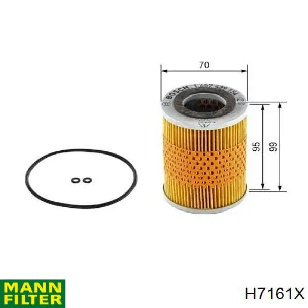 Масляний фільтр двигуна Mann-Filter H7161X ціна, від 6.03 USD