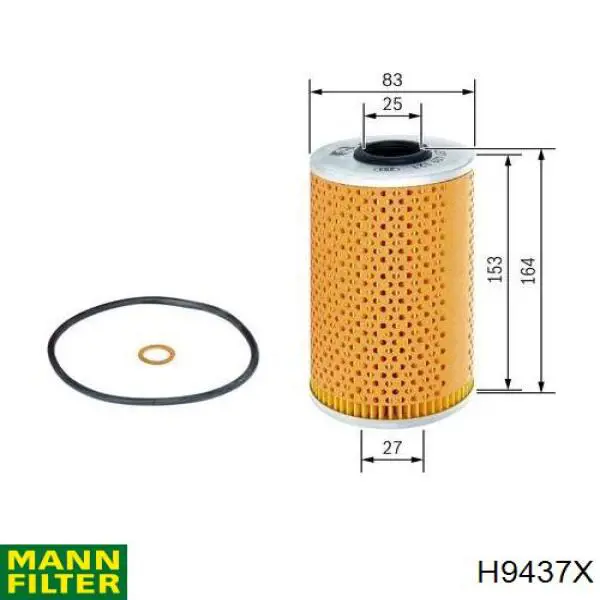 Масляний фільтр H9437X Mann-Filter