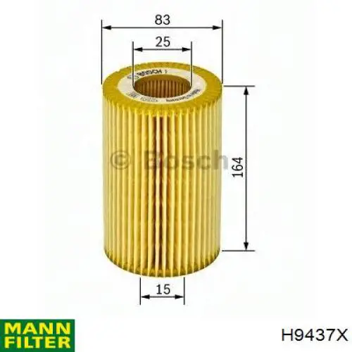 H9437X Mann-Filter фільтр масляний
