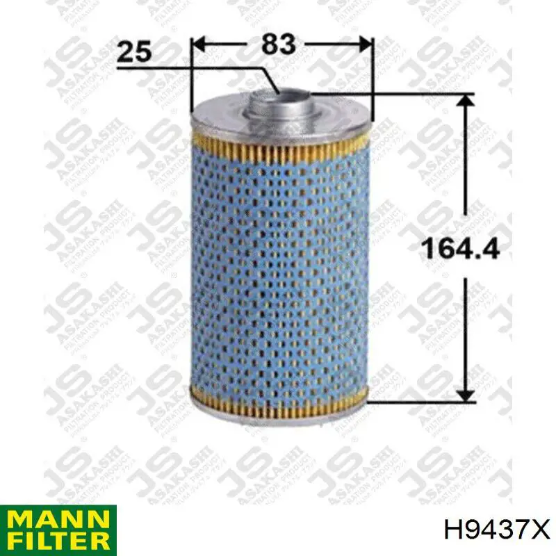H9437X Mann-Filter Фільтр масла