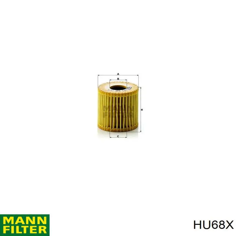 Масляний фільтр двигуна Mann-Filter HU68X ціна, від 4.00 USD