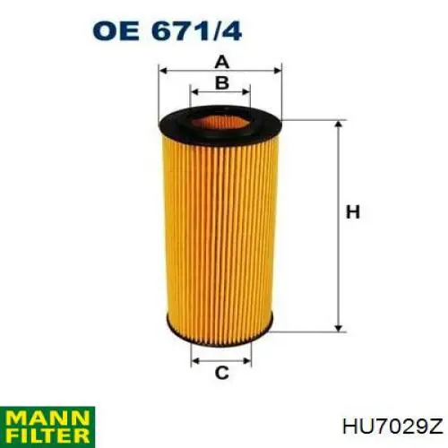 Масляний фільтр HU7029Z Mann-Filter