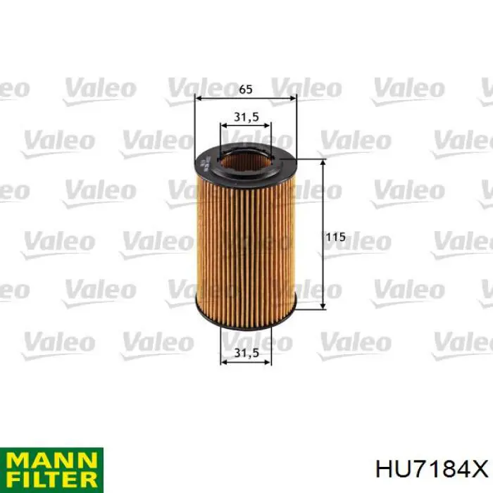 Масляний фільтр двигуна Mann-Filter HU7184X ціна, від 5.68 USD