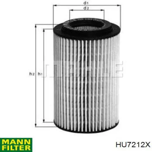 Масляний фільтр двигуна Mann-Filter HU7212X ціна, від 9.20 USD