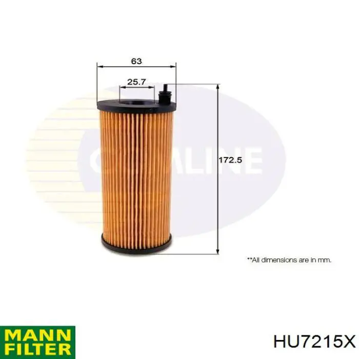 HU7215X Mann-Filter Фільтр масла
