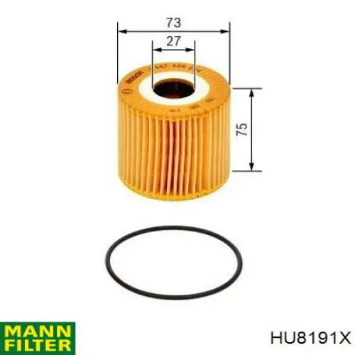 Масляний фільтр двигуна Mann-Filter HU8191X ціна, від 7.49 USD