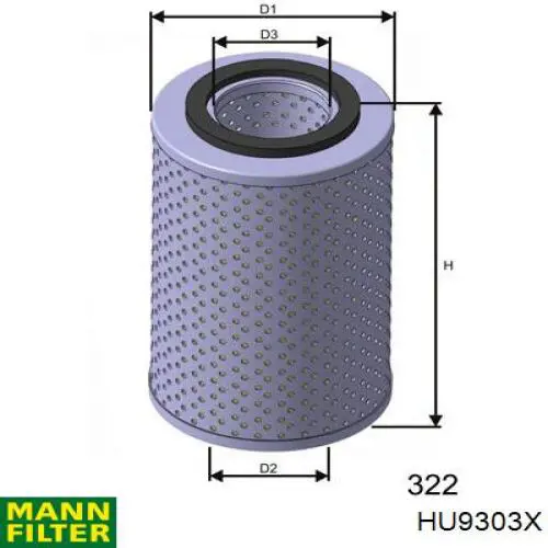 Масляний фільтр двигуна Mann-Filter HU9303X ціна, від 7.85 USD