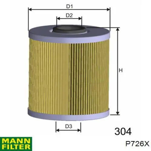 Фільтр тонкого очищення палива Mann-Filter P726X ціна, від 10.72 USD