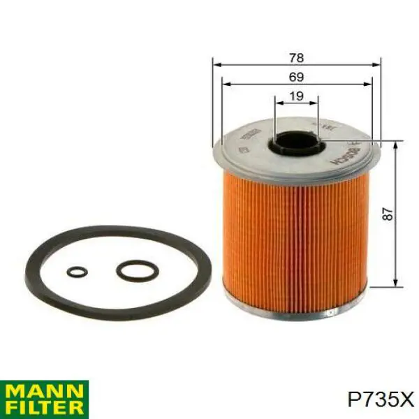Фільтр тонкого очищення палива Mann-Filter P735X ціна, від 3.61 USD