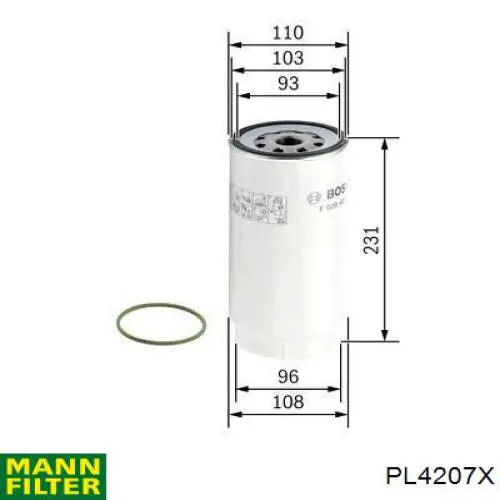 Купити PL4207X Mann-Filter Фільтр-відстійник палива грубої очистки
