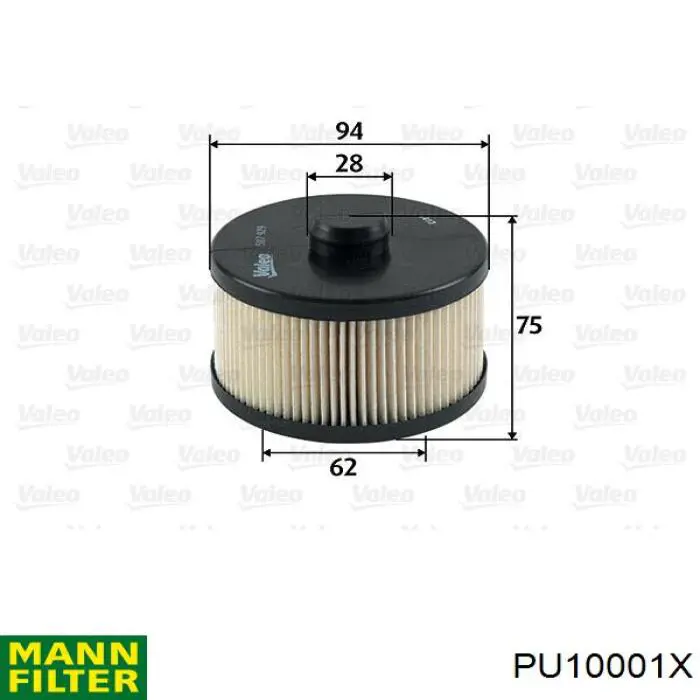 PU10001X Mann-Filter фільтр паливний