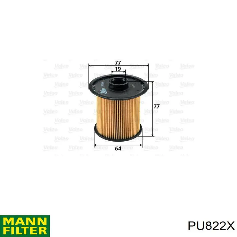 Фільтр тонкого очищення палива Mann-Filter PU822X ціна, від 5.81 USD