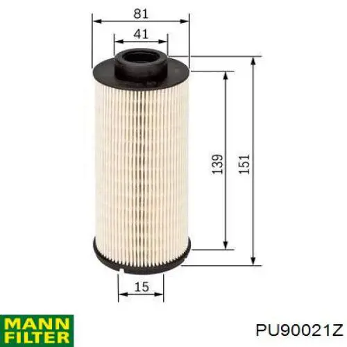 Фільтр тонкого очищення палива Mann-Filter PU90021Z ціна, від 20.15 USD