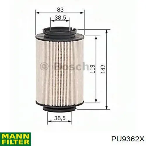 PU9362X Mann-Filter Фільтр палива