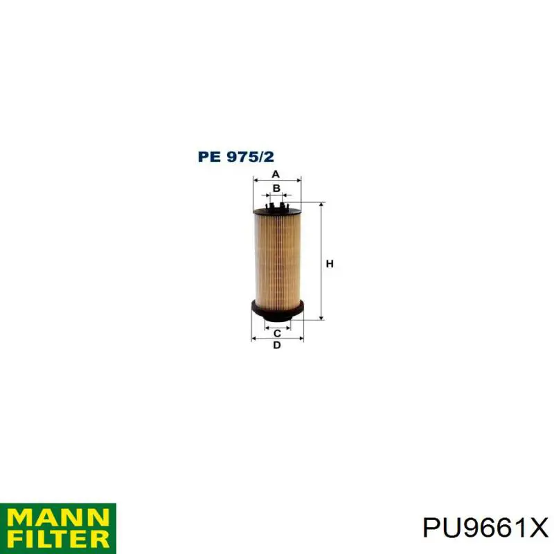 Паливний фільтр PU9661X Mann-Filter