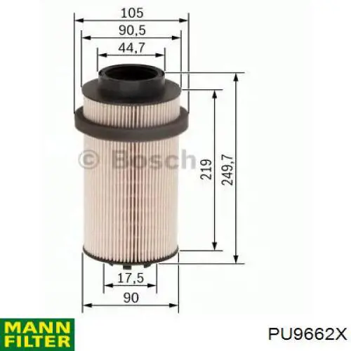 PU9662X Mann-Filter фільтр паливний