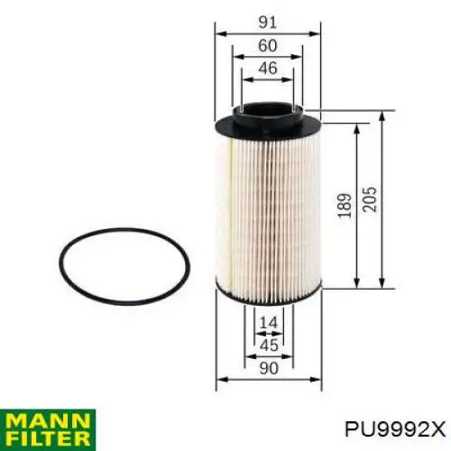 Купити PU9992X Mann-Filter Фільтр-відстійник палива грубої очистки