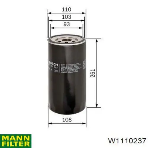 Купити W1110237 Mann-Filter Фільтр очищення масла відцентровий