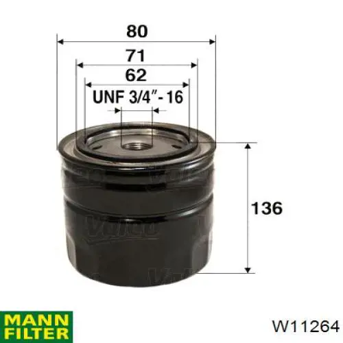 Купити W11264 Mann-Filter Фільтр очищення масла відцентровий